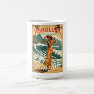 Mug Style vintage Hawaiian Travel Honolulu Mid-Pacific