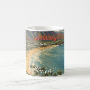 Mug Style vintage Hawaiian Travel Honolulu Mid-Pacific