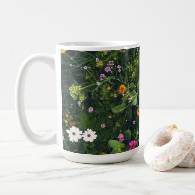 Mug Stylish Watercolor Floral Pattern (Avec donut)