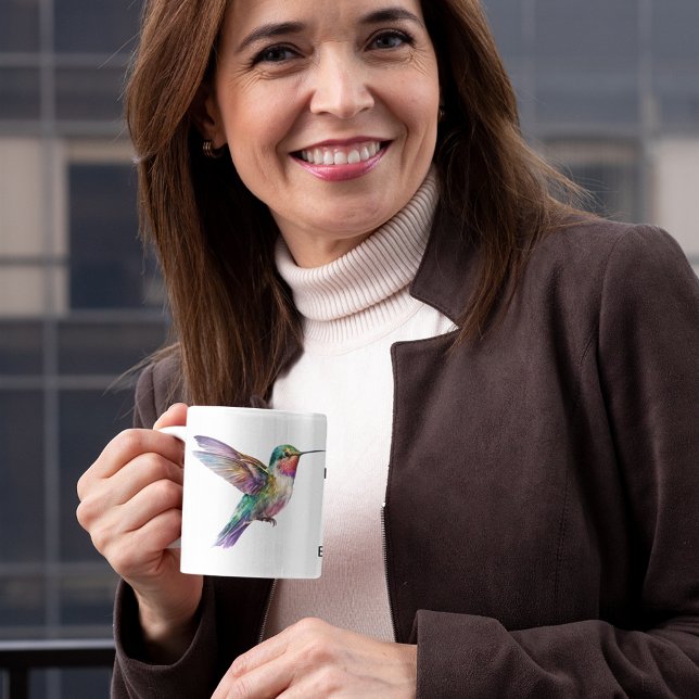 Mug Sublimation de colibri pour l'Oiseur Nom personnal (Créateur téléchargé)