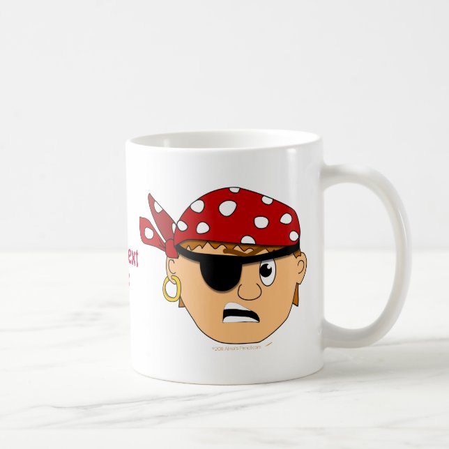 Mug Substance mignonne de pirate de garçon renfrogné (Droite)