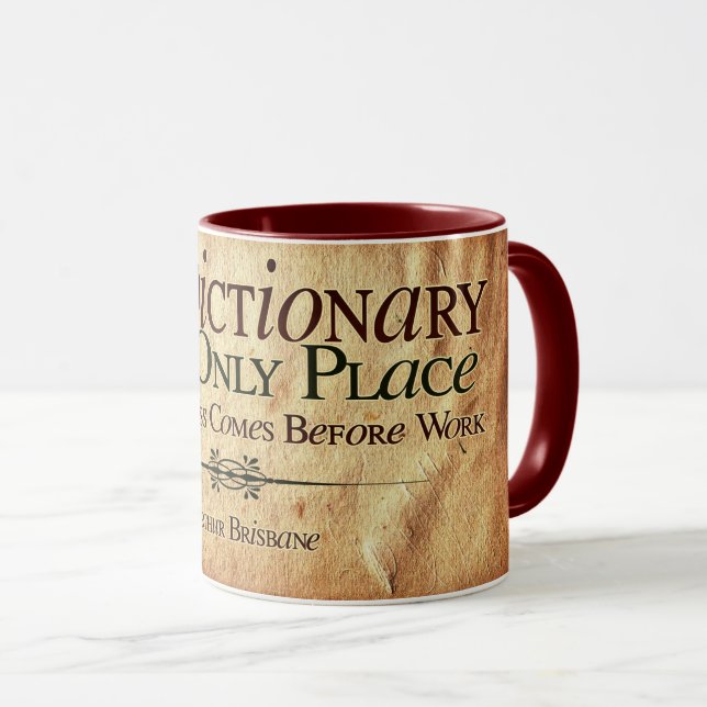 Mug Succès avant le travail Carte postale magnétique (Devant droit)