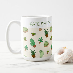 Mug Succulent et cactus personnalisés dans un Motif e