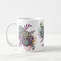 Succulentes bleues et roses pastel