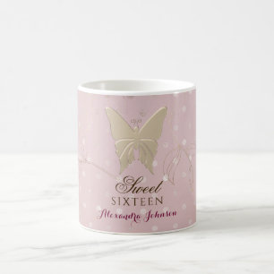 Mug Sucre 16 Roses Nom du papillon Gold
