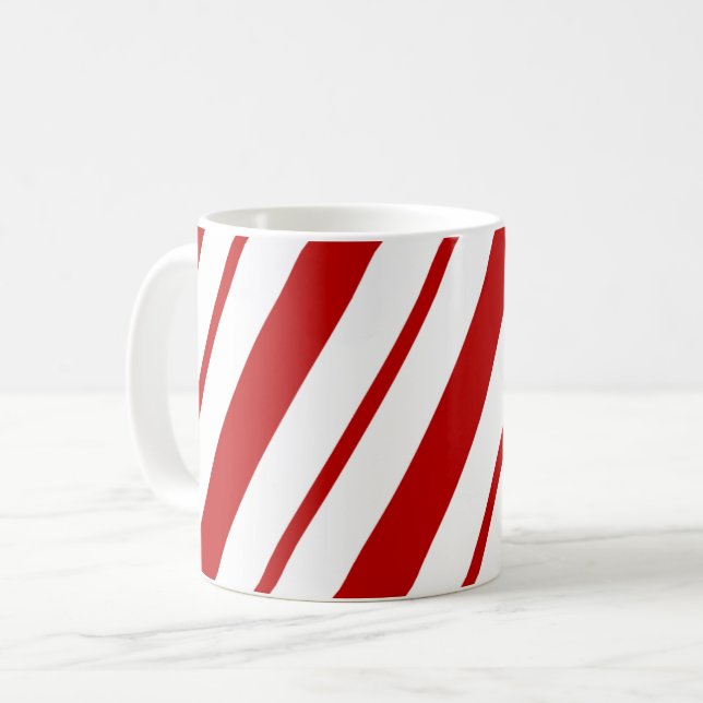Mug Sucre de canne classique rouge et blanc rayures No (Devant gauche)