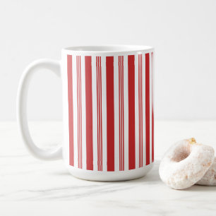 Mug Sucre de canne de Noël, Rouge, Blanc