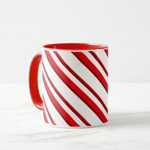 Mug Sucre de canne Gris, rouge menthe poivrée et blan