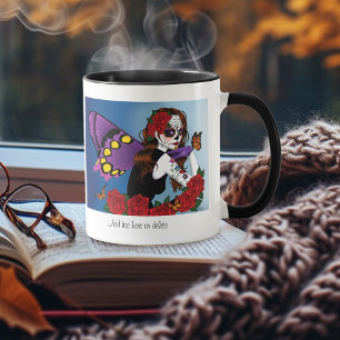 Mug Sucre Violet Crâne Fée Roses Rouges Monarches Goth