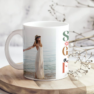 Mug "Sueña en Grande Actúa Fuerte" 2 Photos Personnali