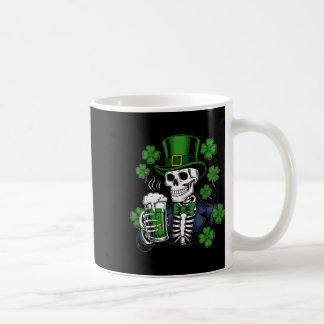 Mug Sugar Skull Lucky Shamrock Beer Drinking St Patric