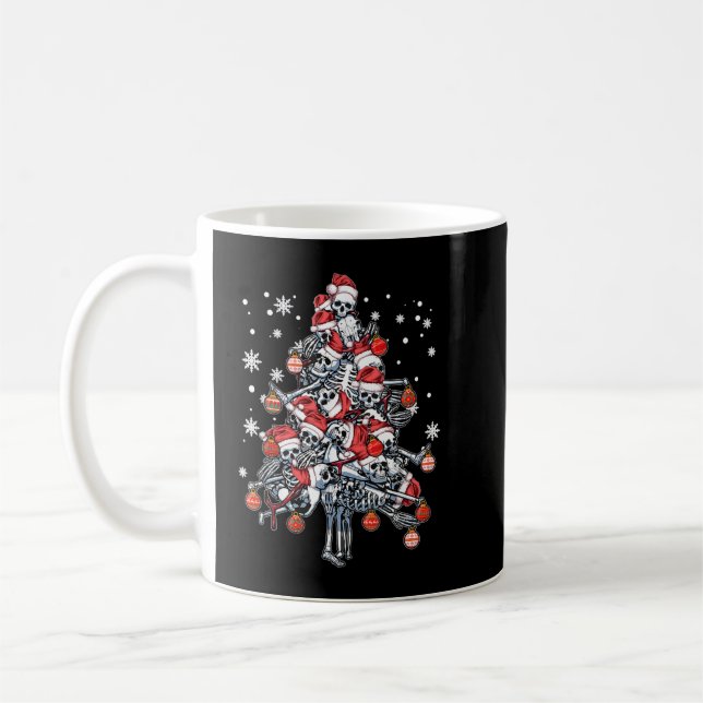 Mug Sugar Skull Santa Hat Christmas Tree Funny Xmas (Gauche)