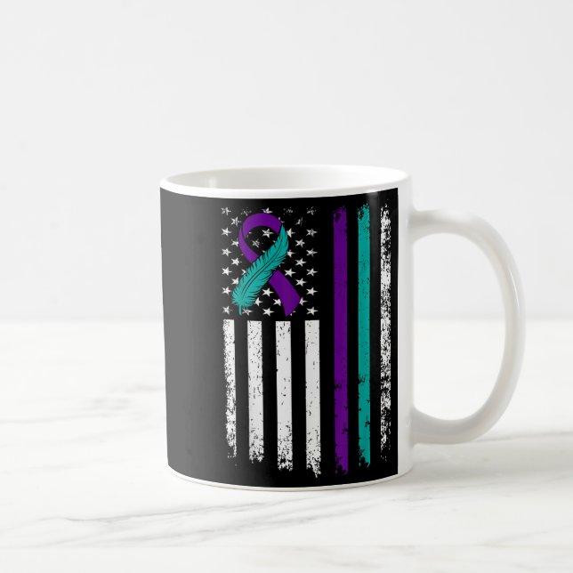 Mug Suicide Prevention Awareness American Flag Ribbon  (Droite)