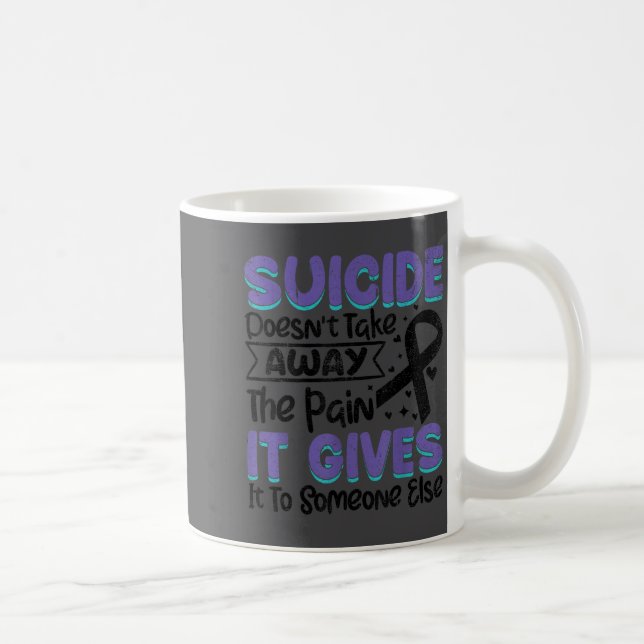 Mug Suicide Prevention Awareness Teal &amp; Purple Rib (Droite)
