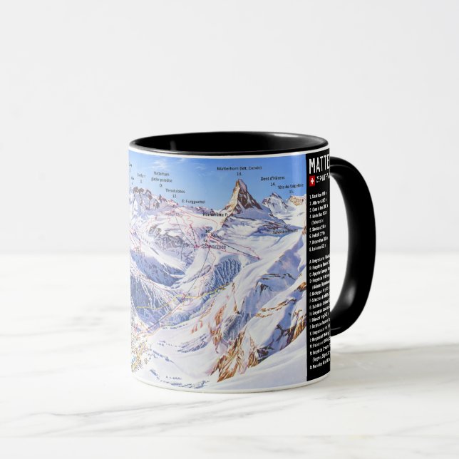 Mug " Suisse : 2021/aujourd - Zermatt/Matterhorn Panor (Devant droit)