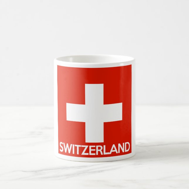 Mug Suisse des textes de nom de symbole de drapeau de (Centre)