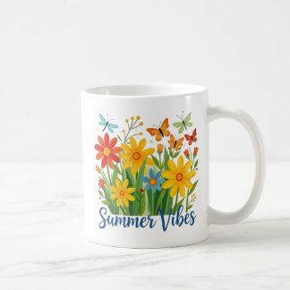 Mug Summer Vibes Floral with Butterflies-64534