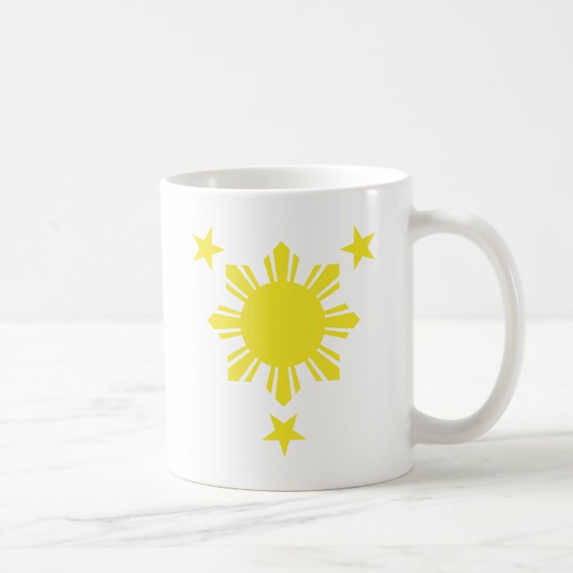 Mug Sun de base philippin et étoiles - jaune (Droite)