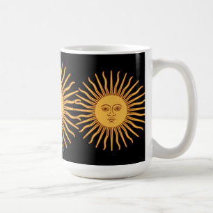 Mug Sun d'or Sun de symbole d'Inca de mai font face à