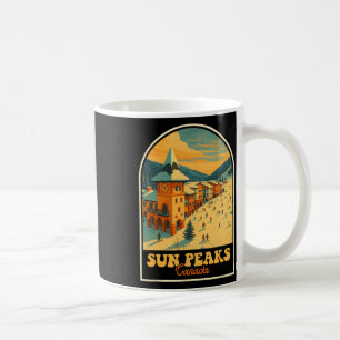Mug Sun Peaks Canada Design Vintage Village de ski rét