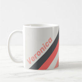 Mug Sunbleached Coral Stripes with Name