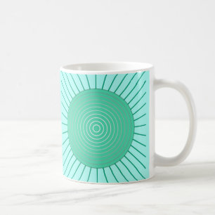 Mug Sunburst géométrique moderne - Aqua et Seafoam G