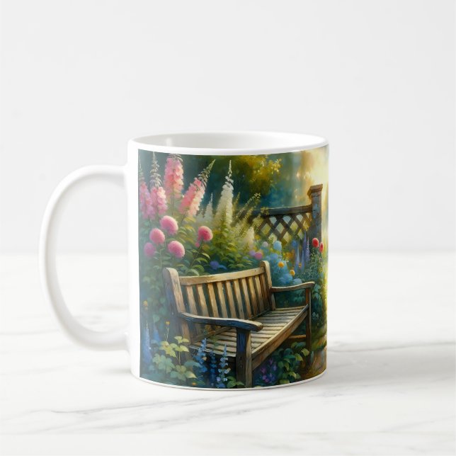 Mug Sunlit Garden Pathway Gate Scene (Gauche)