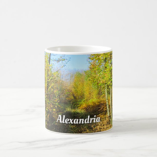 Mug Sunlit Woods en automne - Personnalisé (Centre)