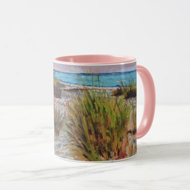 Mug Sunset Pink Florida Beach Art (Devant droit)