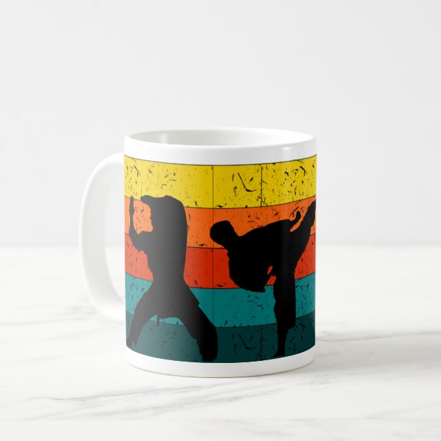 Mug Sunset Silhouette Maîtrise d'arts martiaux (Devant gauche)