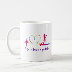 Mug SUP Paddleboard Live Love Paddle Girl Heartbeat