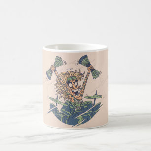 Mug Super batteur avec BAGUETTES Joue un solo de batte