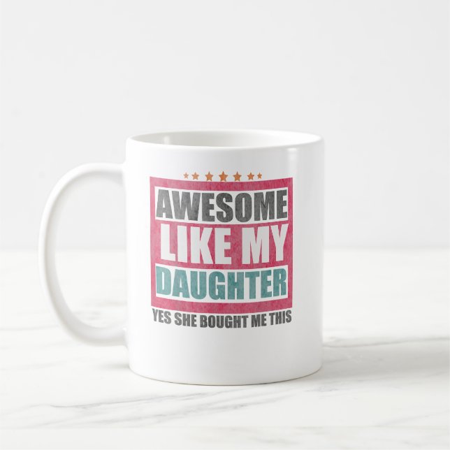 Mug Super Comme Ma Fille Fête des pères (Gauche)