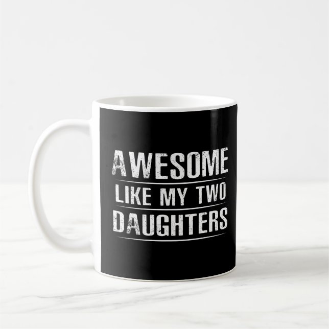 Mug Super Comme Mes Deux Filles Fête des pères Papa Fa (Gauche)