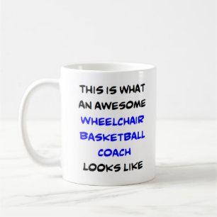 Mug super entraîneur de basketball en fauteuil roulant