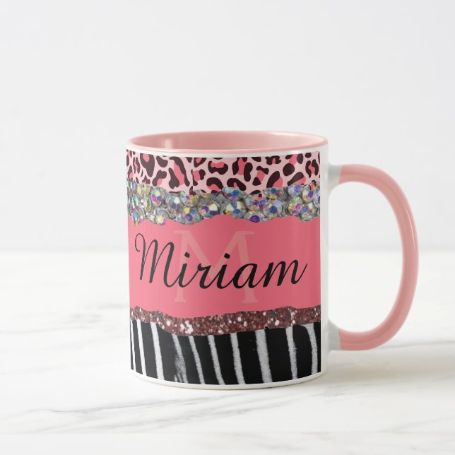 Mug Super fille rose Parties scintillant Empreinte de  (Droite)