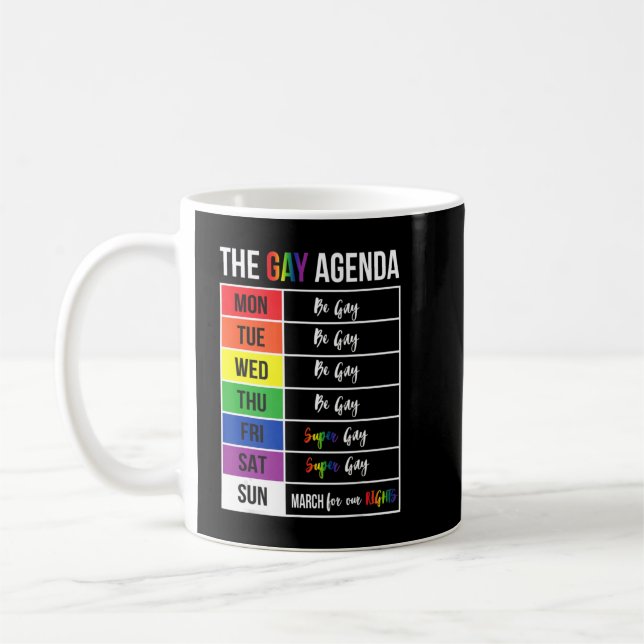 Mug Super Gay Agenda Fierté Drapeau Lgbtq Inspiration  (Gauche)