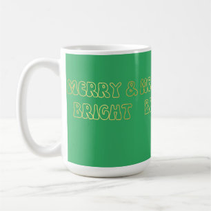 Mug Super Gold Text Merry & Bright Christmas Women’s
