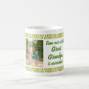 Mug Super grand-père est génial 3 Photo Green Border