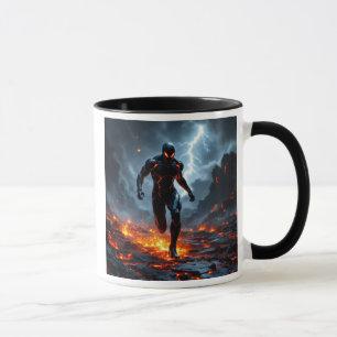 Mug Super-héros traversant la lave.