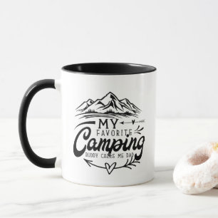 Mug Super idée de camping papa ami art de mots 