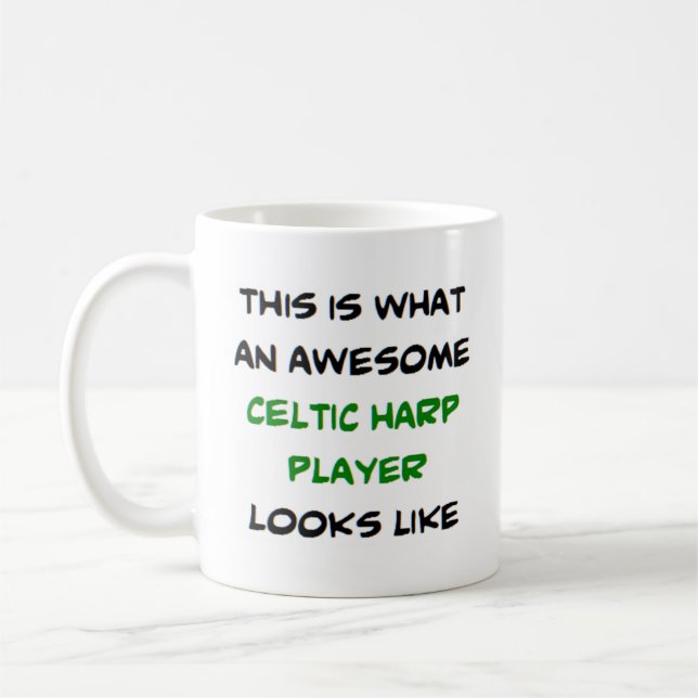 Mug super joueur de harpe celtique (Gauche)