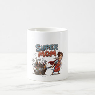 Mug Super Maman Cuisine Super-héros Dessin Animé