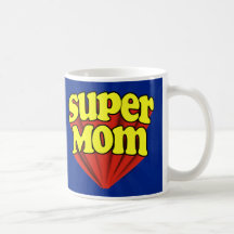 Super Maman Rouge/Jaune/Bleu Superhero Fête des Mè