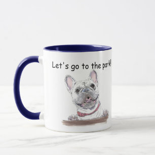 Mug Super mignon chien français   Aller au parc
