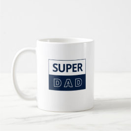 Mug Super papa en bleu et blanc