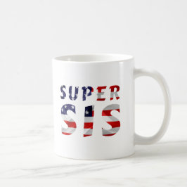 Mug Super Sis et le drapeau américain