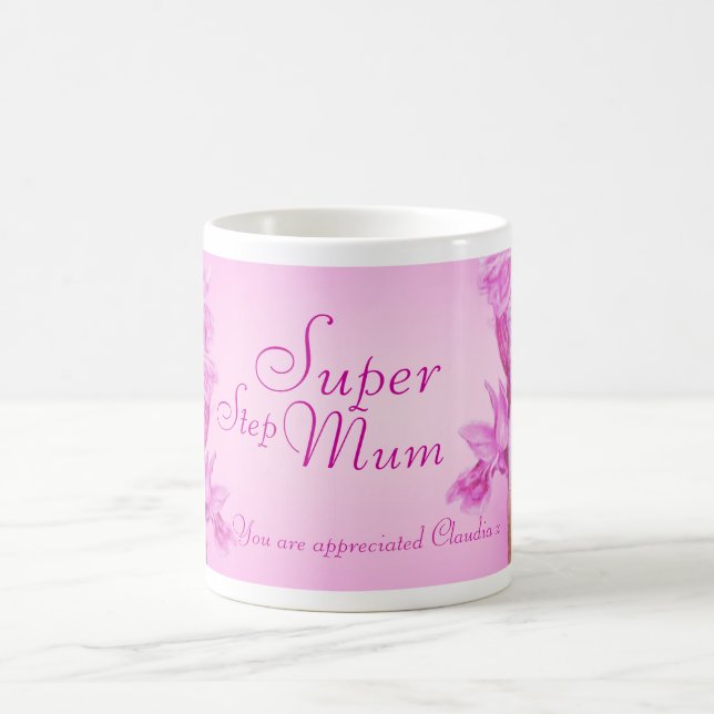 Mug Super Step maman / Maman orchidée lilas merci muet (Centre)