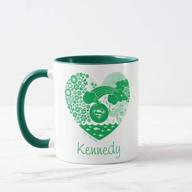 Mug Supergirl Floral Peace Heart Graphisme (Gauche)