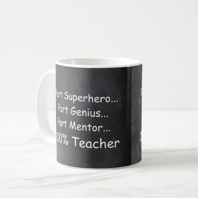 Mug Superhero Genius Mentor Enseignant Idée cadeau (Devant gauche)